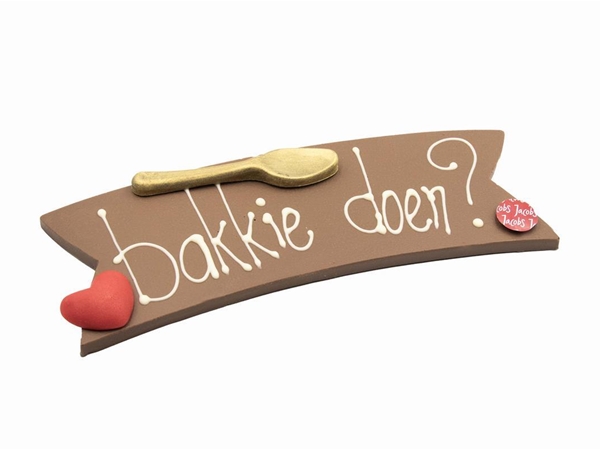 Chocolade boodschap "Bakkie doen?"