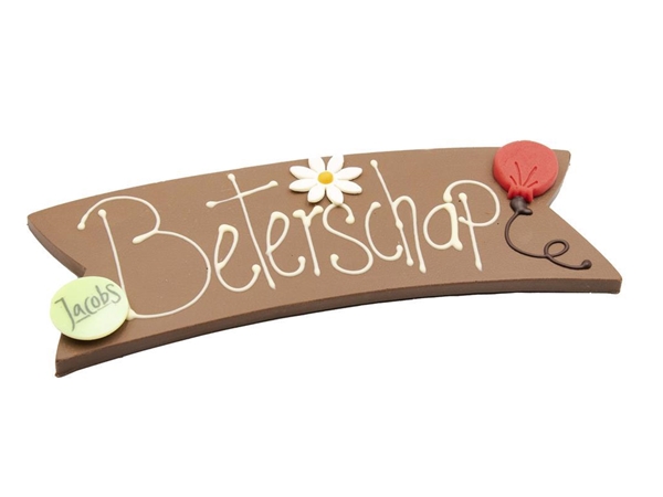 Chocolade boodschap "Beterschap"