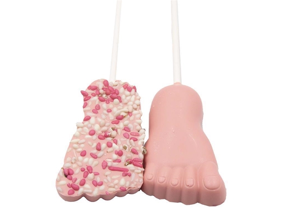 Chocolade baby lolly roze per stuk