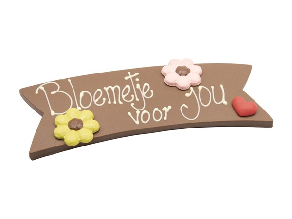 Chocolade boodschap "Bloemetje voor jou"