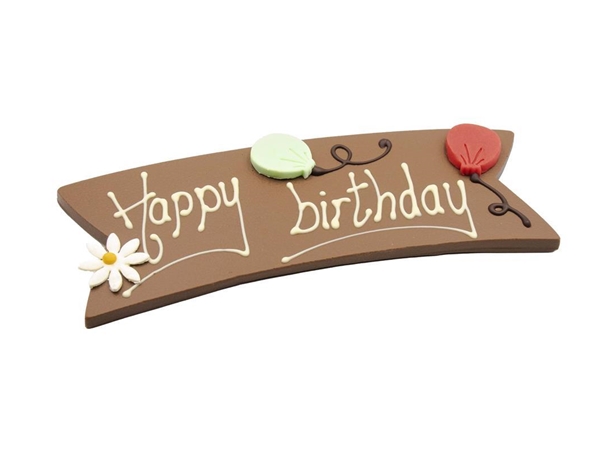 Chocolade boodschap "Happy Birthday"