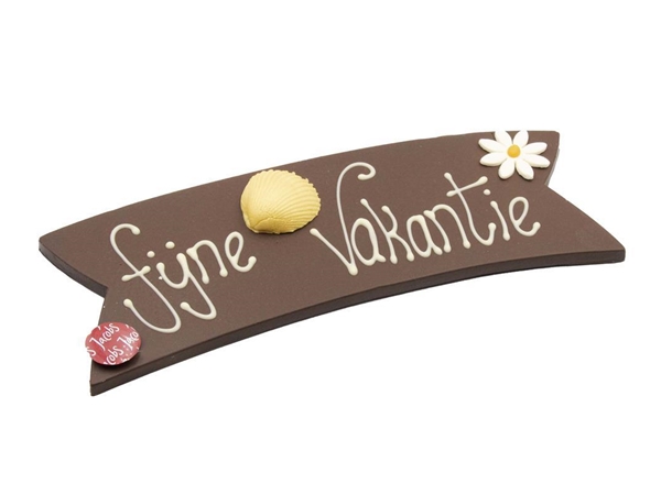 Chocolade boodschap "Fijne vakantie"